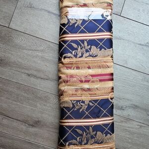 Elegant Navy Burgundy Gold Fabric Roll 5.5 Yards 60" Duka